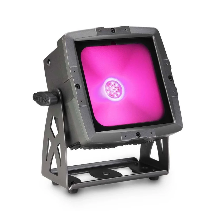 Cameo FLAT PRO FLOOD IP65 TRI - Outdoor Flood Light with 60 Watt Tri-Color COB LED in Black Housing