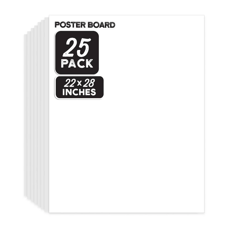 ArtSkills 22" x 28" Poster Board, School Project Supplies, White, Bulk 25-Pack - Image 1