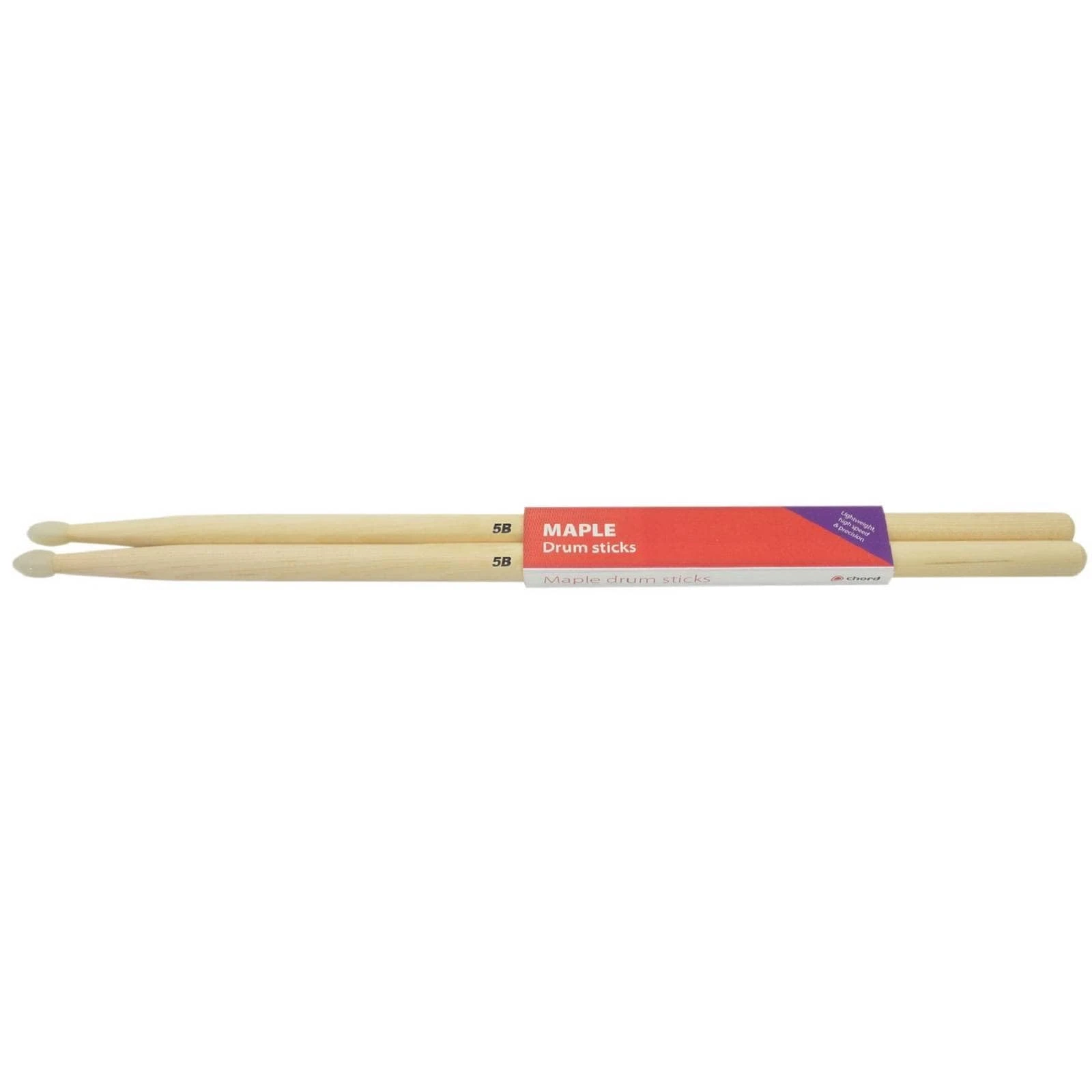 Chord | Maple Drums Sticks Supplied in Pairs | 5B - Nylon