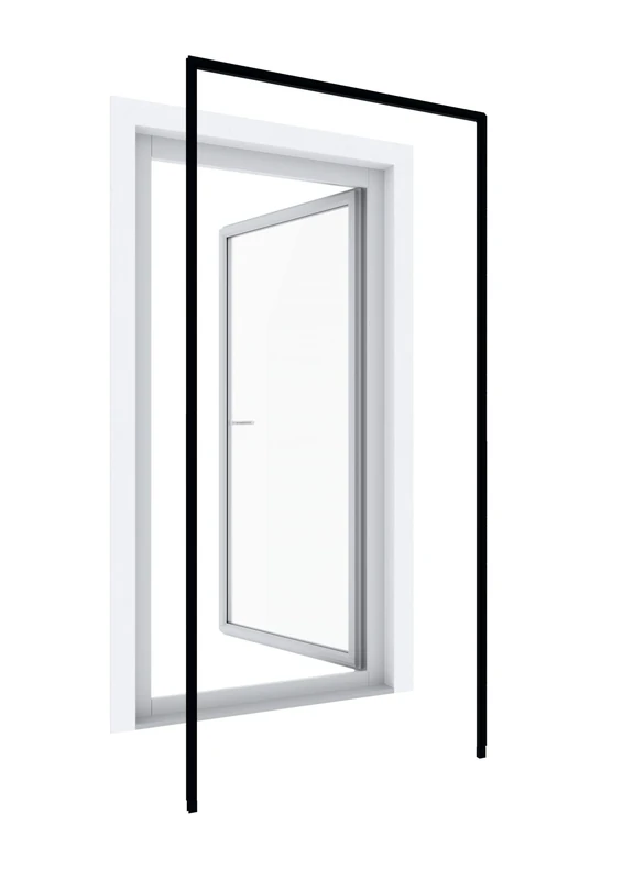 Windhager 04347 Insect Protection Mounting Frame Premium Drill-Free Insect Protection Frame Window Doors Self-Assembly Kit 125 x 245 cm Anthracite