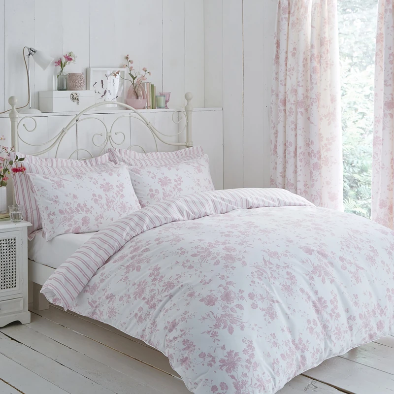 Charlotte Thomas Amelie Pink Floral Bedding Set Duvet Cover & Pillowcases Single King Super King Super King - Image 1