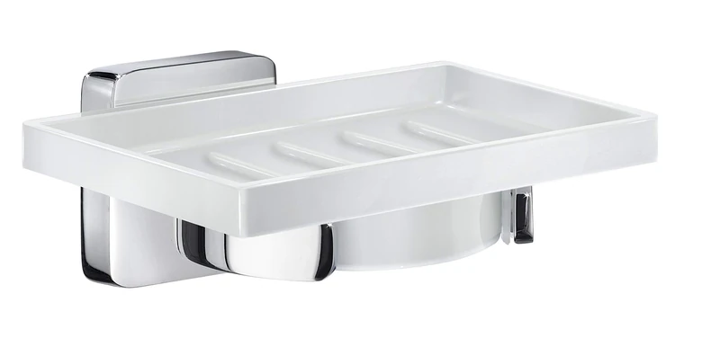 Smedbo Ice Holder with Soap Dish, Porcelain, Polished Chrome