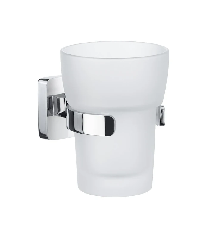 Smedbo Ice Holder with Tumbler, Frosted Glass, Polished Chrome