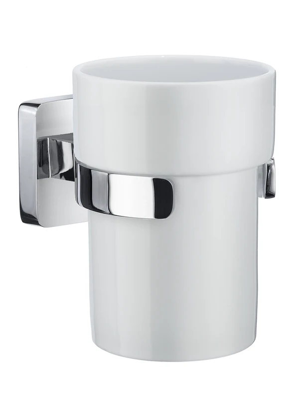 Smedbo Ice Holder with Tumbler, Porcelain, Polished Chrome