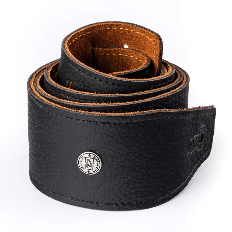 Jim Dunlop BMF09BN 2.5-Inch Leather Guitar Strap - Black/Natural