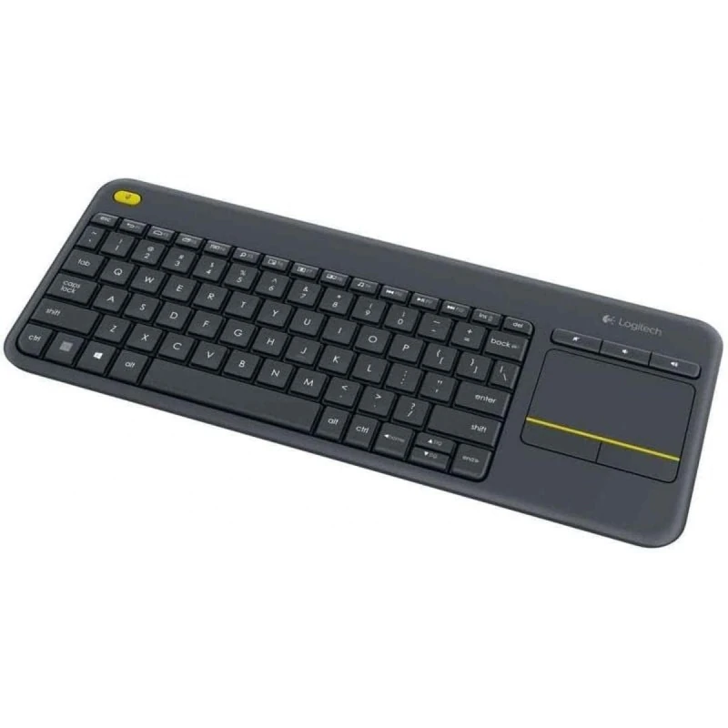 Logitech K400 Plus Wireless Touch TV Keyboard With Easy Media Control and Built-in Touchpad, QWERTY Spanish Layout - Black