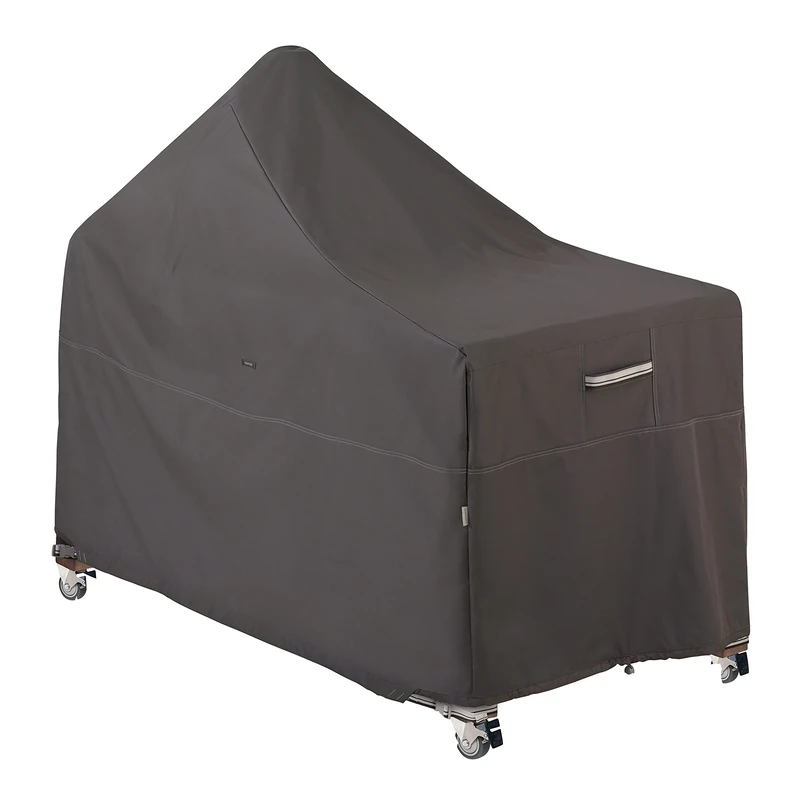 Classic Accessories 55-420-015101-EC Ravenna Kamado Ceramic Grill with Offset Table Cover Premium Outdoor Grill Cover with Durable and Water Resistant Fabric, Taupe, Large