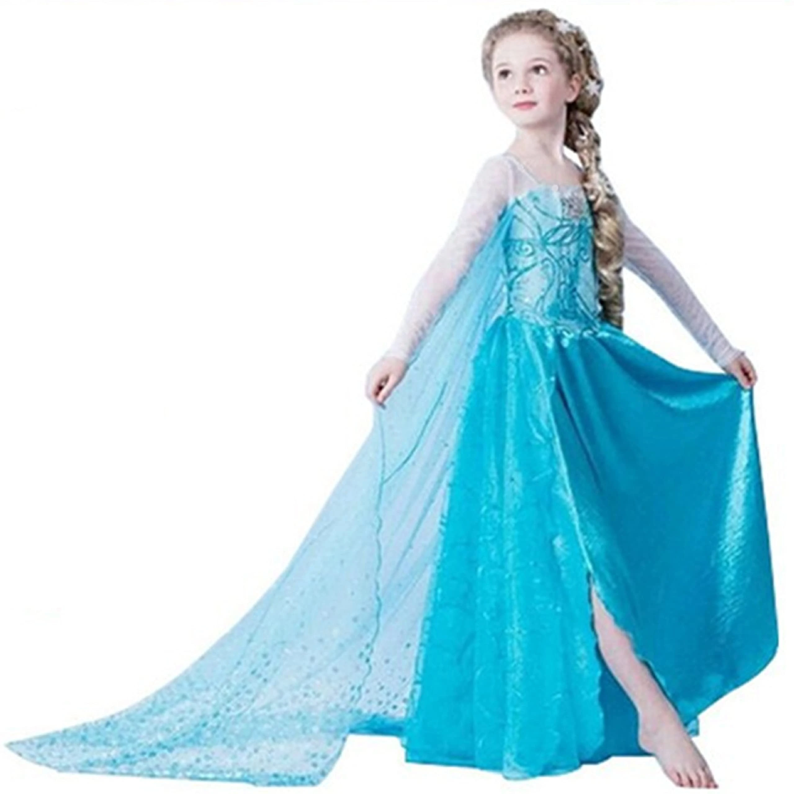 ELSA & ANNA UK1stChoice-Zone Girls Snow Queen Party Outfit Fancy Dress Costume Princess Cosplay FBA-IT&ES-DRESS202 (3-4 years, DRESS-202)