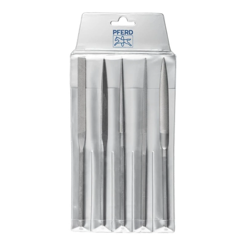 PFERD Precision Mobile Phone File Set, 5 Pieces | Swiss Cut 00, 215 mm | 12732001 - for Very Coarse Precision Machining in Plastic Bag