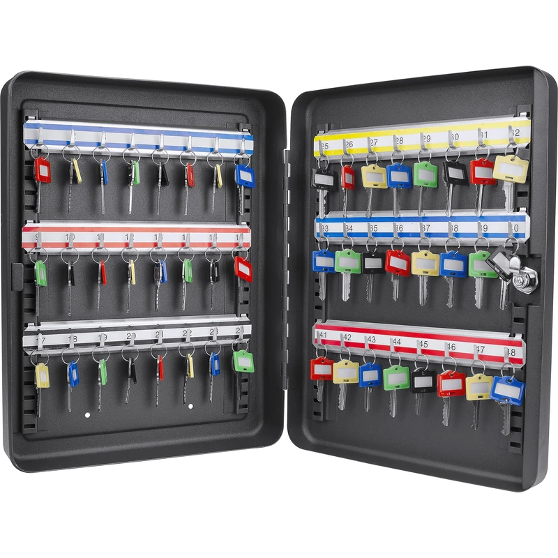 BARSKA Key Lock Box, Alloy Steel, Black, 48 Position