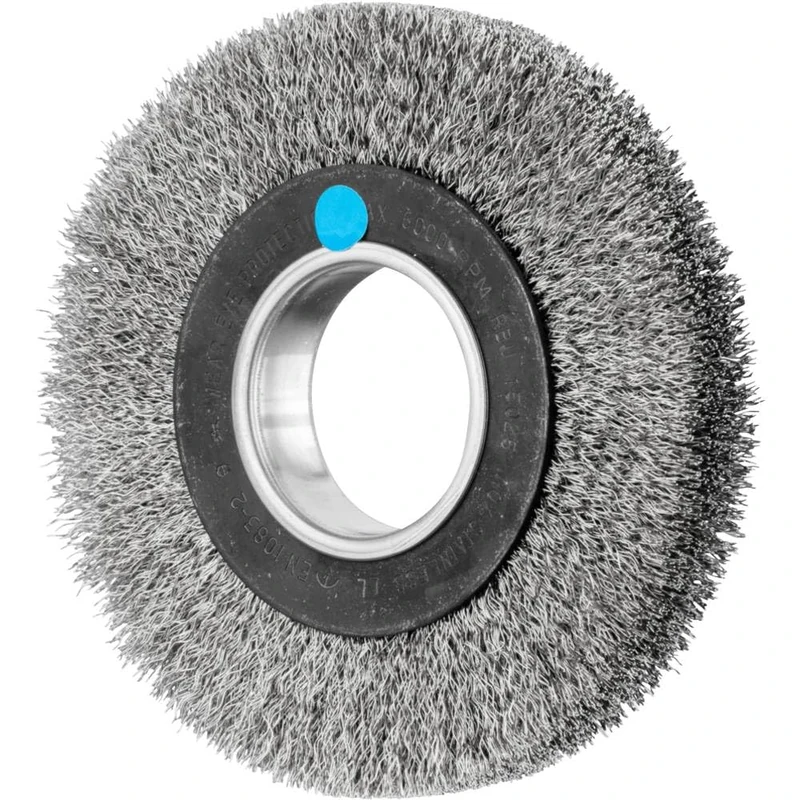 PFERD POS Round Brush Wide Unknotted RBU Diameter 150 x 25 x Variable Bore Stainless Steel Wire Diameter 0.30 | 43701210 - for The Sanding Block, Trim Material INOX 0.30 mm
