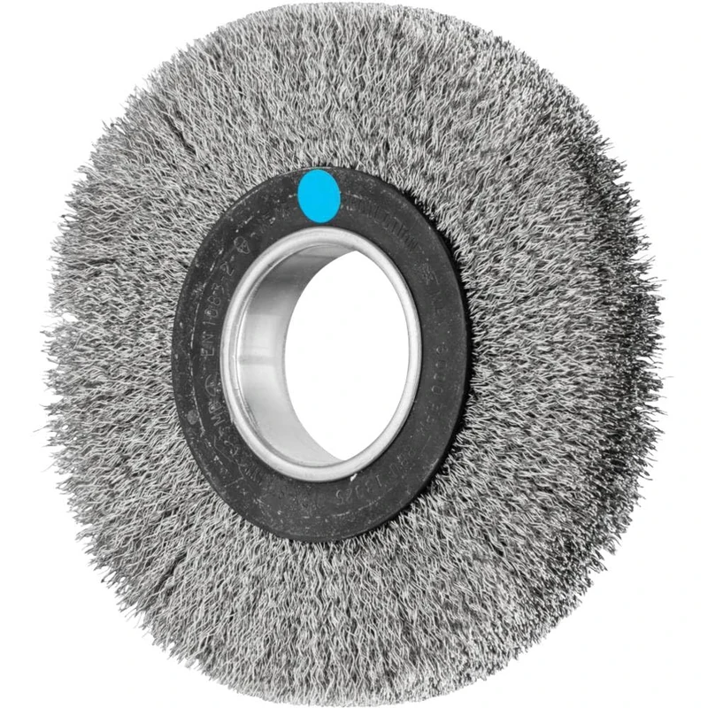 PFERD POS Round Brush Wide Unknotted RBU | Diameter 180 x 25 x Variable Bore Stainless Steel Wire Diameter 0.30 | 43701240 – for The Sanding Trestle, Unknotted; Trim Material INOX 0.30 mm