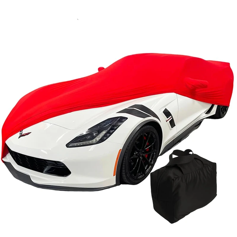 2014-Current C7 Corvette Indoor Ultraguard Stretch Satin Car Cover (Red) by West Coast Corvette/Camaro