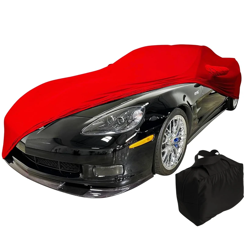 2005-2013 C6 Corvette Indoor Ultraguard Stretch Satin Car Cover (Red) by West Coast Corvette/Camaro