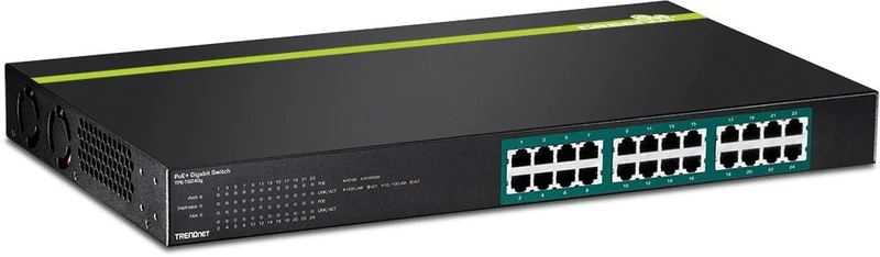 TRENDnet TPE-TG240G 24-Port Gigabit PoE+ Switch, 24 x Gigabit PoE+ Ports, 370 W Power Budget, 48 Gbps Switch Capacity, Rack Mount Kit Included, Ethernet Network Switch, Metal - Image 1