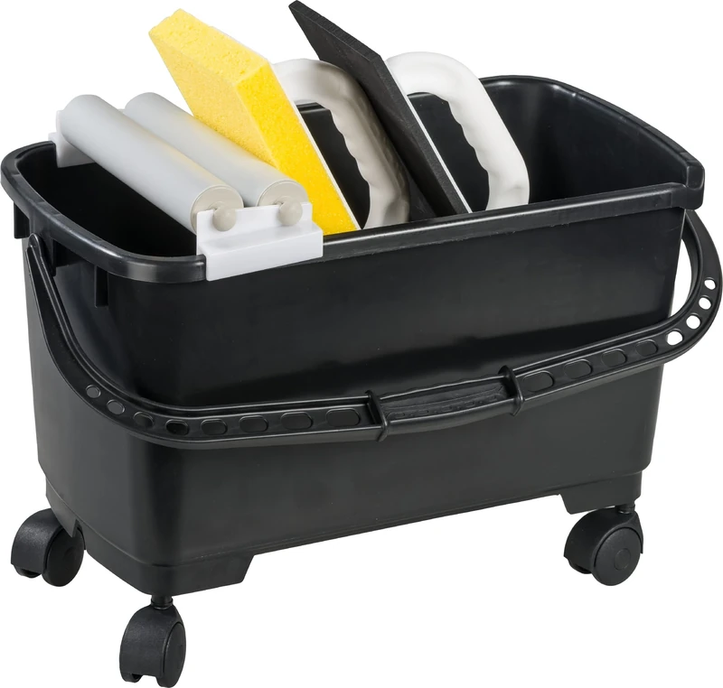 kwb 1783-24 Professional Tiler Washset 3-piece - 24 l wash bucket incl. Double elements roll, sponge cell rubber, 1x plaster board with hydrosm pad, transport rollers, made in Germany