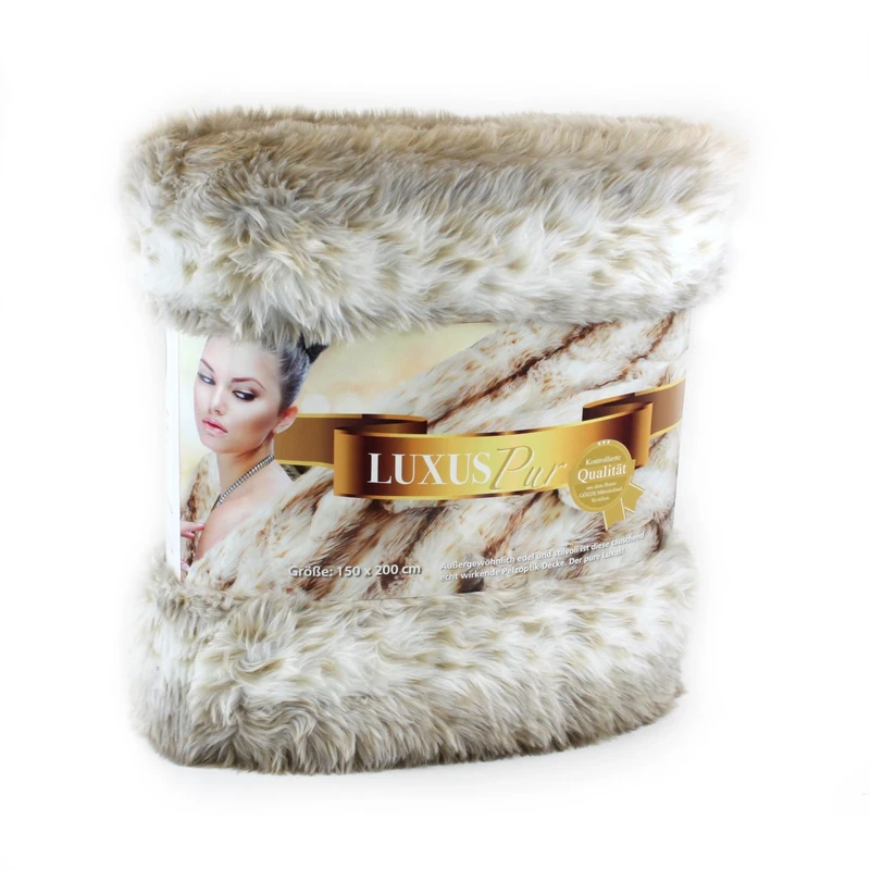 Gözze - Throw/Blanket, Smart Fur Look, Lynx Design, 150 x 200 cm - Lynx