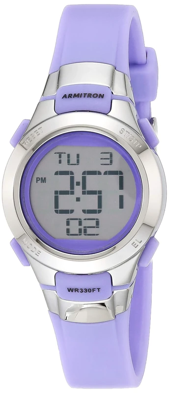 Armitron Sport Women's Digital Chronograph Resin Strap Watch, Purple/Silver