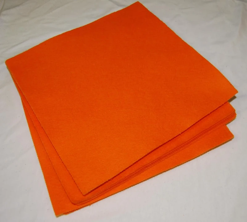 celloexpress Felt Sheets for Crafting and Soft Toy Making 100% Acrylic Craft Felt 9" Squares (Jaffa Orange, 2 Sheets)