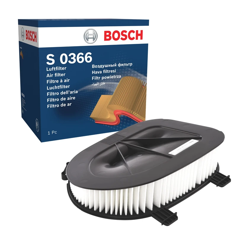 Bosch 0 Car Air Filter - Separates Particles from the Air Intake - Moisture-resistant plus High Tensile Strength