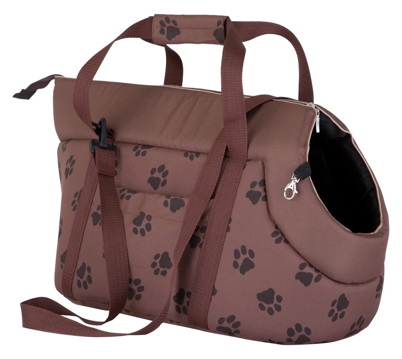 HobbyDog Gate JBL5 Paw Print Dog Holder Cat Travel Box Carry Bag – 32 x 30 x 50 cm Light Brown