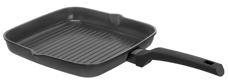 Schulte-Ufer, Induction Charisma i Grill Pan, Cast Aluminium, 28 x 28 cm, with Optical Frying Display for Optimal Temperature, Suitable for Induction Cookers, 1642-28 i, Aluminium, 28 x 28 cm Square