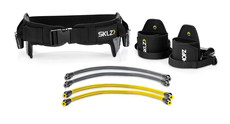 SKLZ HOPZ Straps Vertical Jump Trainer, Build Explosive Leg Power, Adjustable Belt with Side Padding, Durable Cables and Ankle Straps - Perfect for Basketball, Football, Volleyball, 1 Size Fits All