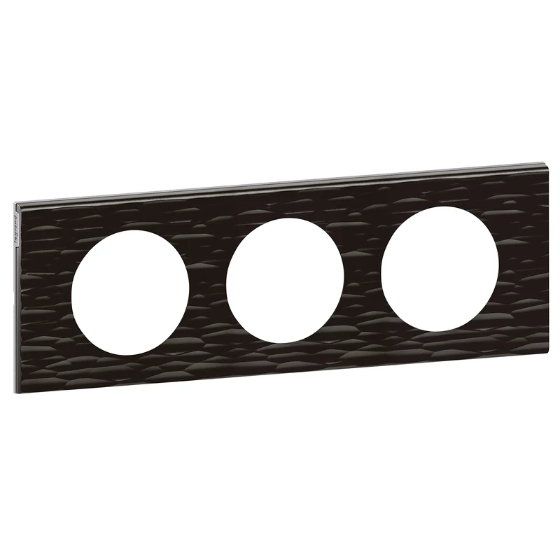 Legrand Céliane2 Plaque with 3 Holes, Black, LEG69023