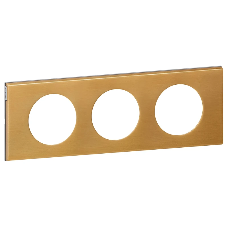 Legrand Céliane2 Plaque with 3 Holes, Gold, LEG69133