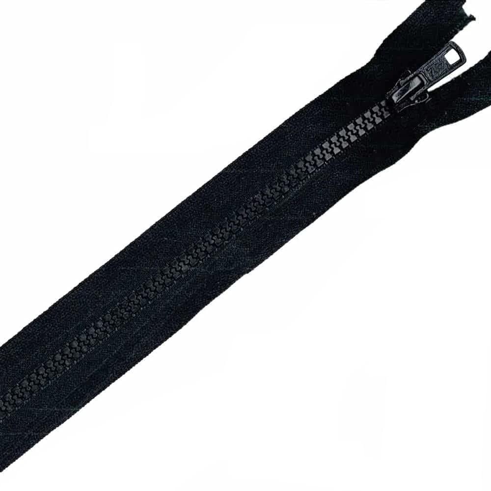Plush Addict Heavy Duty Chunky Plastic Open-Ended Zip Fasteners for Sewing, Crafts, Clothing and Accessories - Black - 28" (71cm)