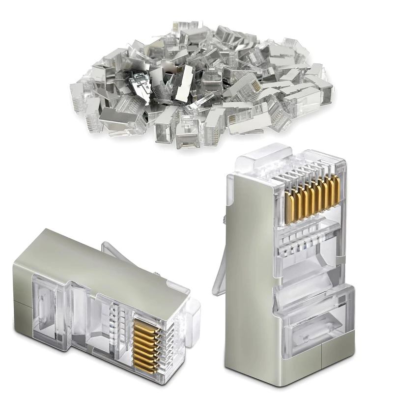 Waytex 37113 Connector RJ45 Shielded Pack of 100 Transparent - Image 1
