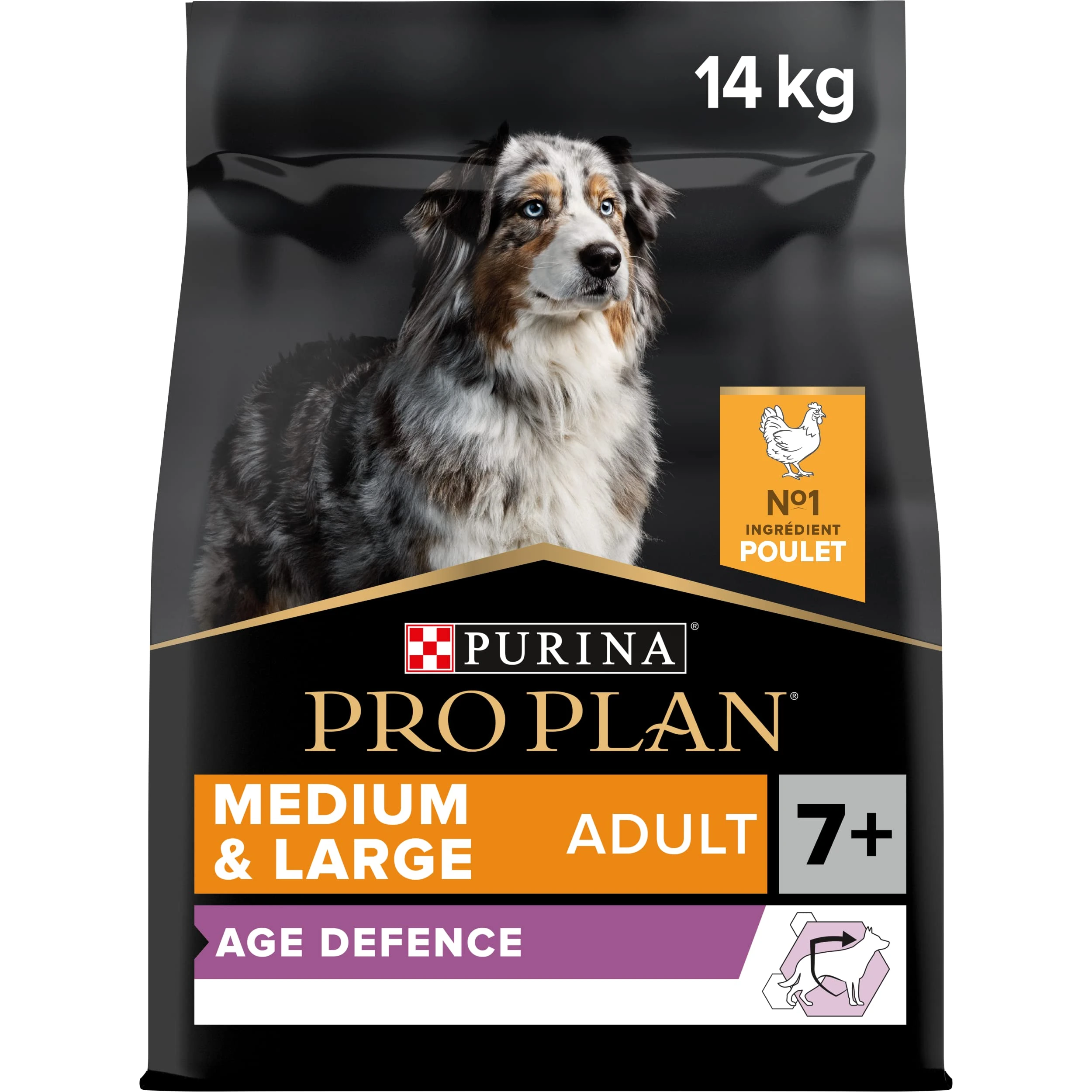PRO PLAN® Medium & Large Adult Senior Age Defence 7+ Dry Dog Food with Chicken 14kg