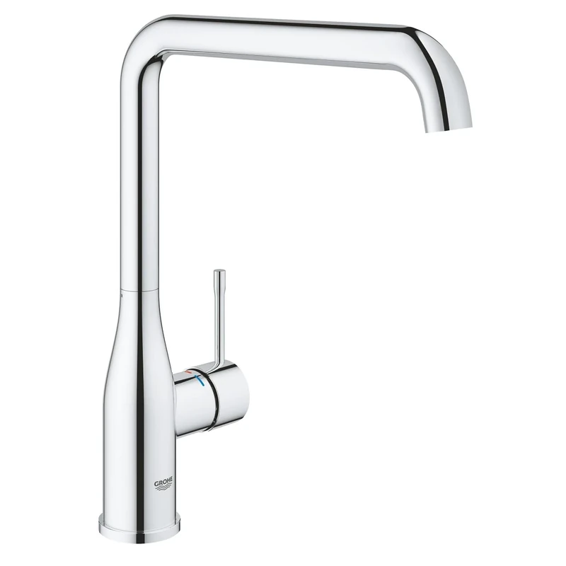 GROHE Essence Kitchen Mixer Tap (High L-Spout 300 mm, 28 mm Ceramic Cartridge, Adjustable Swivel Area 360°, 3/8 Inch Tails), Chrome, 30269000