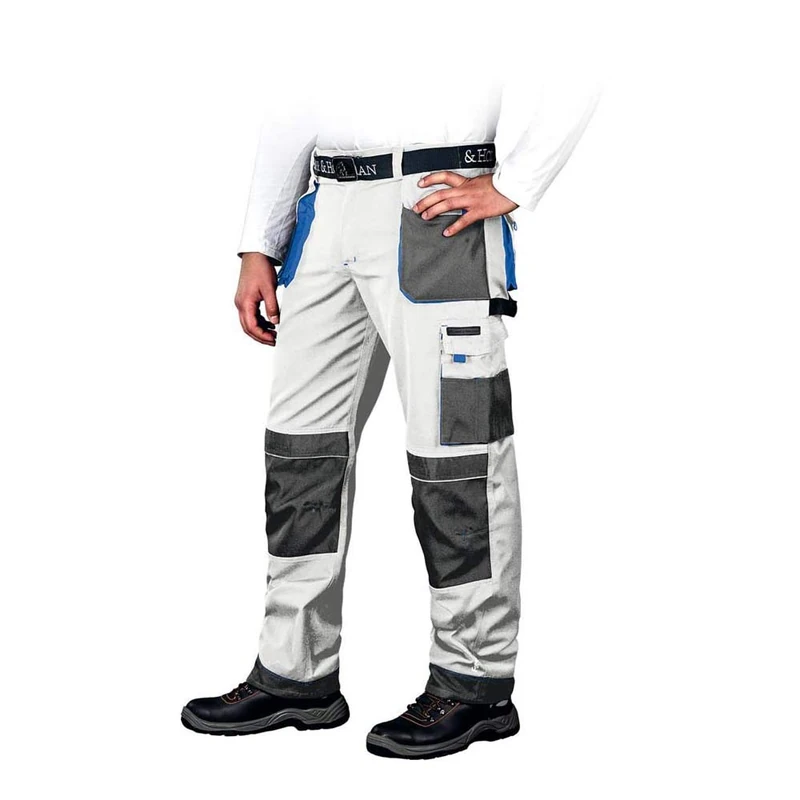 LEBER&HOLLMAN LH-FMN-T_WSN54 Formen Protective Trousers, White-Gray-Blue, 54 Size