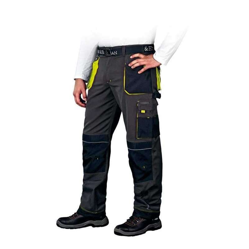 Leber&Hollman LH-FMN-T_SBY58 Formen Protective Trousers, Steel-Black-Yellow, 58 Size - Image 1