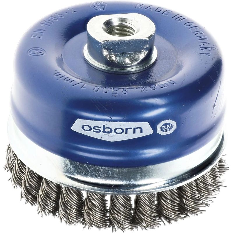 Osborn 0002608184 - Cepillo taza acero de alambre trenzado con tuerca M14 y filamento Ø 0.80 mm (100x(25+25))