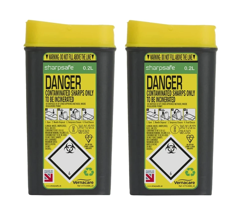 Sharpsafe 200ml Compact Travel Bin, Pack of 2 - Image 1