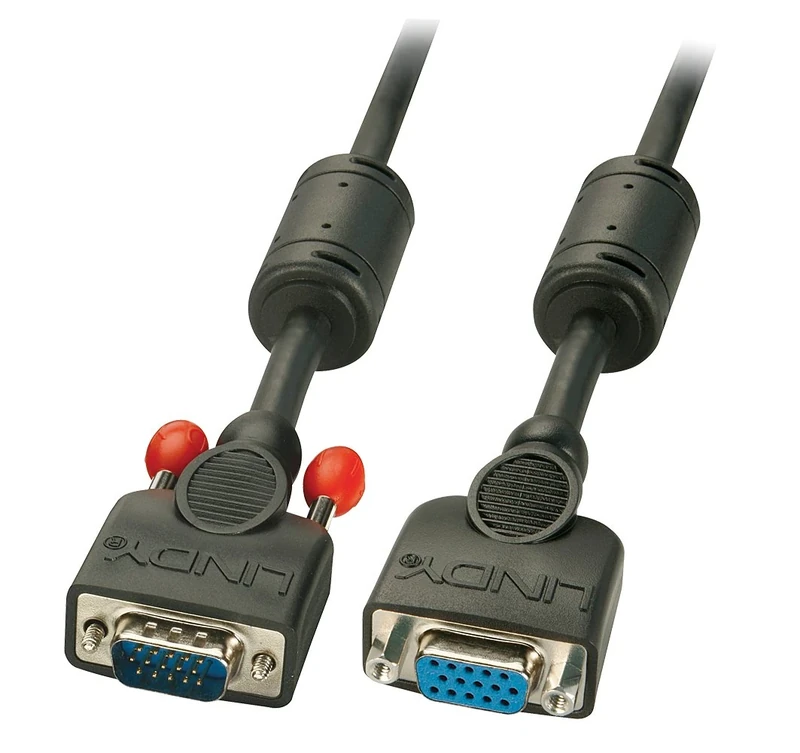 Lindy VGA Analogue Monitor Extension Cable, Black, 7.5 M