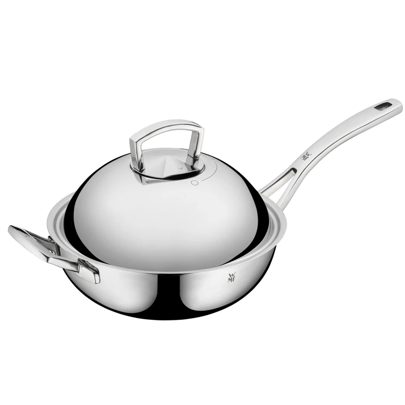 WMF Wok Multiply with Metal Lid, Silver, 28 cm, 2-Piece