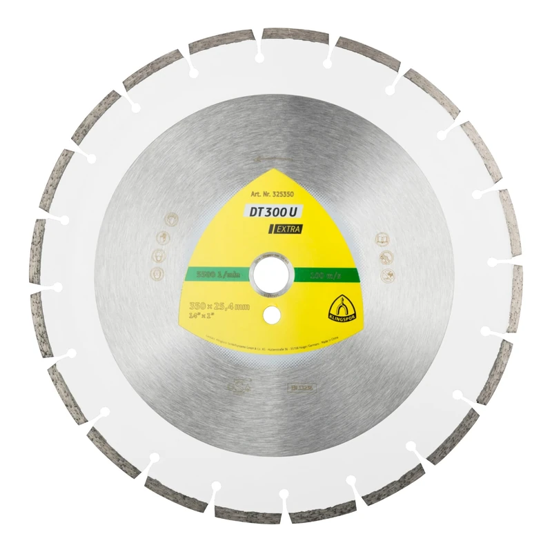 Klingspor 325349 Diamond Cutting Disc DT300U Extra for Table Saw 300 mm, 25.4 mm Diameter