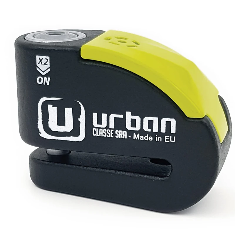 URBAN UR10 Approved Motorcycle Disc Lock with Smart Alarm | 120dB, LED, Warning, A+ Sensitivity, X2 ON | SRA & Sold Secure Gold Tested Anti-Theft for Motorbike | 10mm Double Locking, Hardened Steel