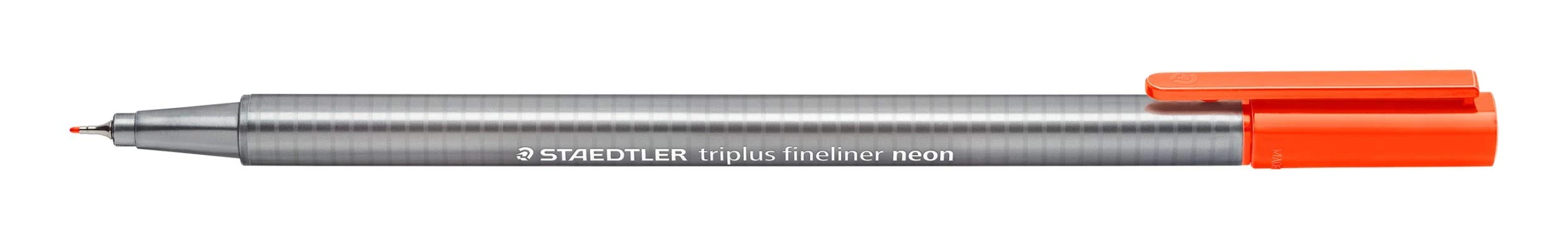 STAEDTLER Triplus 334-201 Fineliner Triangular Super Fine Metal Tip Line Width Approx. 0.3 mm Pack of 10 Neon Red