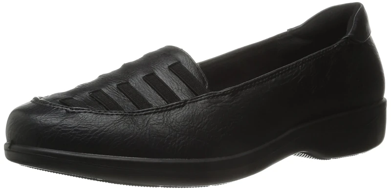 Easy Street Women's Genesis Flat, Black Burnish, 6 X-Wide