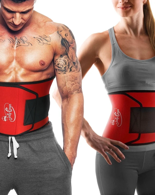 JollyGear Waist Trimmer Belt for a Slimmer Flat Belly (Red, 9 x 43 Inches) - Image 1