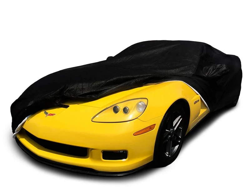 C6 2005-2013 Chevy Corvette Custom Car Cover for 5 Layer Heavy Duty Waterproof Black Ultrashield