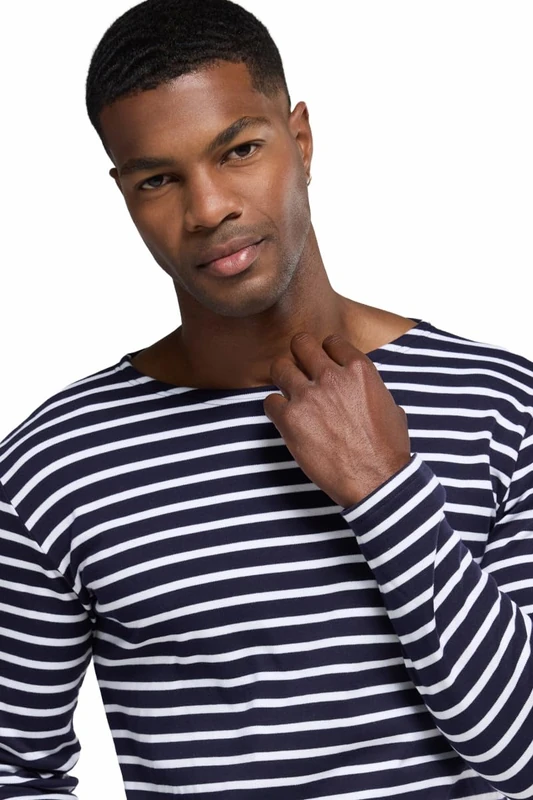 Armor Lux Houat Men's Sweater, Ship/White, XXL
