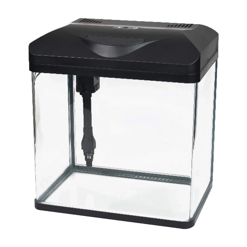 AMTRA LAGUNA LED 30 - 18 liter glass aquarium tank with lid, LED lighting and filter included, 30x23.5x34.5 cm, Black