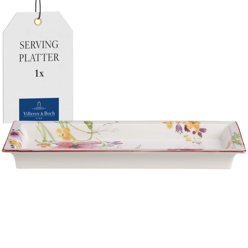 Villeroy & Boch - Mariefleur Bowl Rectangular Colored, Dishwasher Safe, Microwave Safe, Platter, Large Serving Board for Food, Dinnerware, Tableware, Premium Porcelain