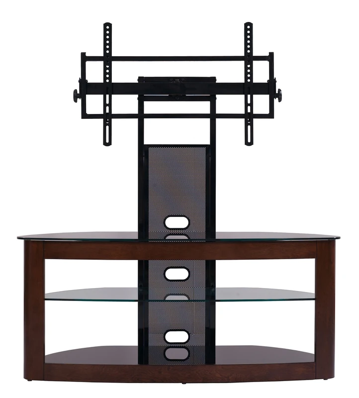TransDeco TV Stand & Mount - Oak/Black, Fits 35-80" TVs, Tilt & Pivot