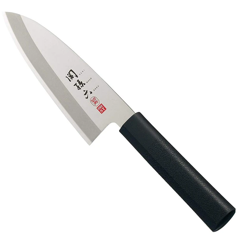 KAI Seki Magoroku Kinju and Hekiju Deba Left-Handed 15.0 cm Blade Length - 8A Solid & SUS420J2-58 & 56 (±1) HRC - Handcrafted - Pakkawood & PP Plastic - Japanese Cleaver - Made in Japan - Image 1